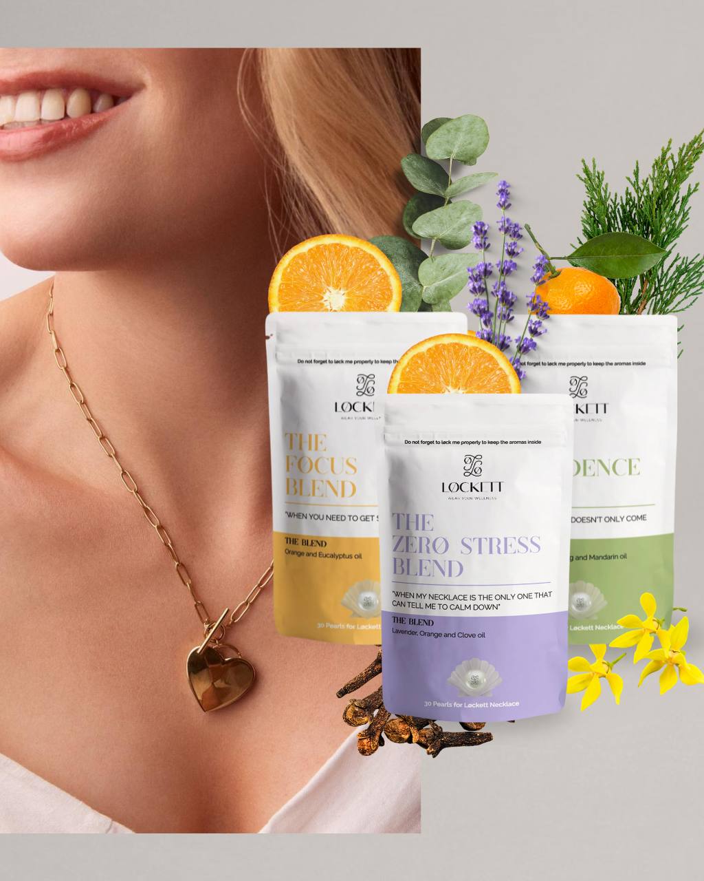 The Complete Wellness Set including the Heart Løckett with chunky chain